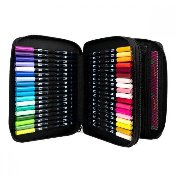 54pc Set With Zipper Marker Case, Black