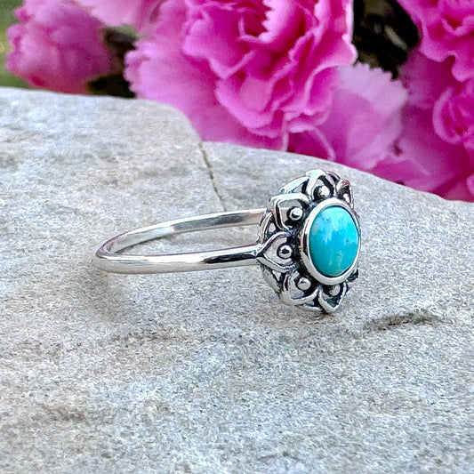 Turquoise Lotus Ring