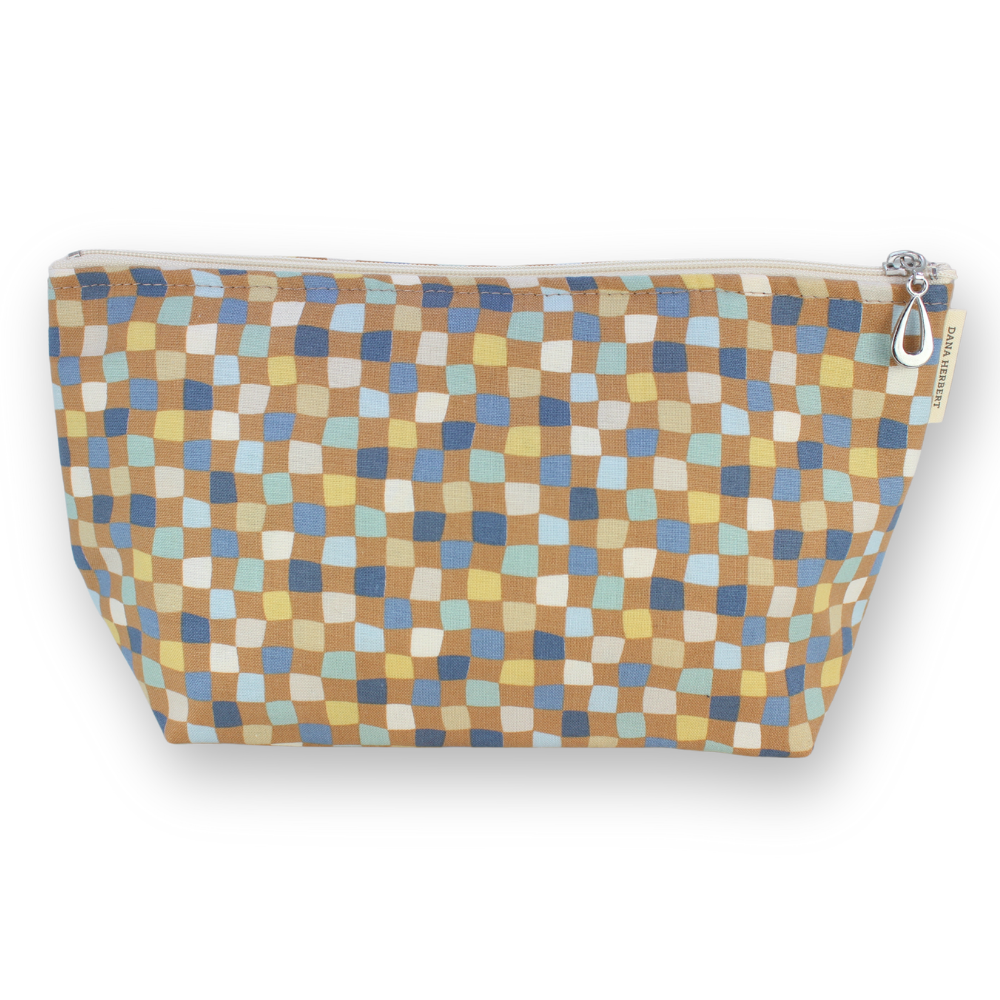 The Medium Makeup Bag | Lined Zip Pouch | Cotton