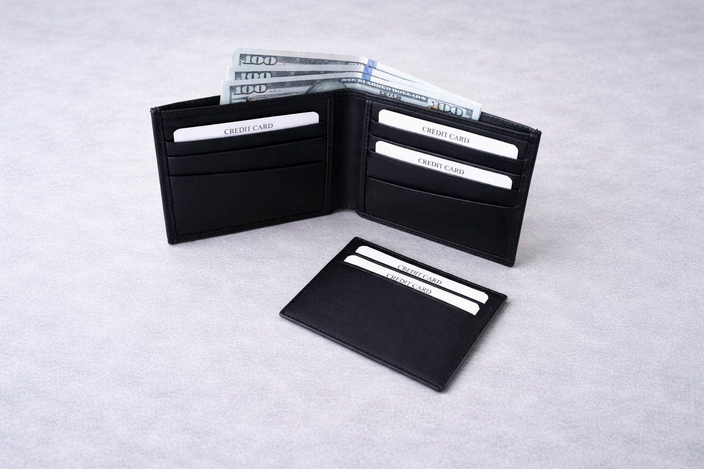 Leather Wallet with Card Holder, Bifold Kangaroo Wallet