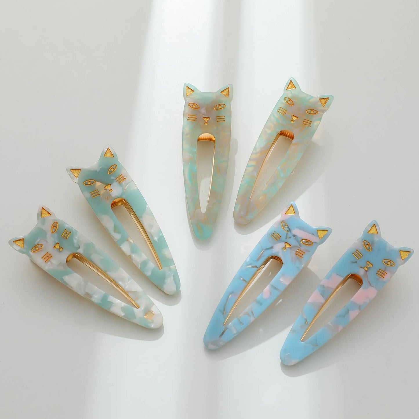 Pointed Cat Face Barrette Hair Clip