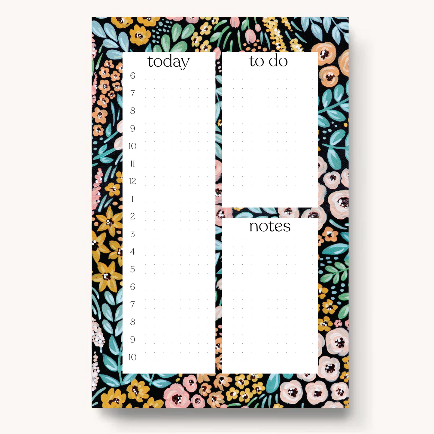 Floral Daily Planner Notepad