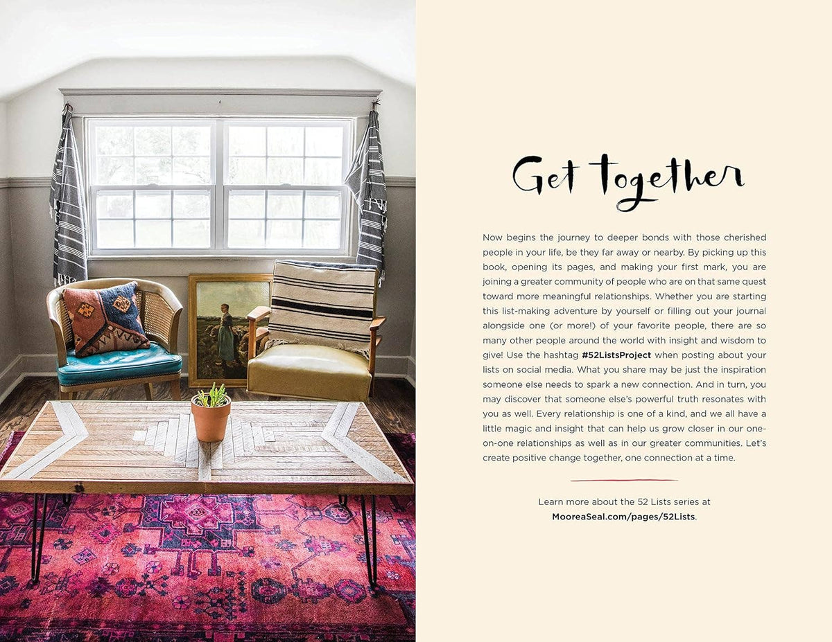 52 Lists for Togetherness Journal (Weekly Mindful Prompts)