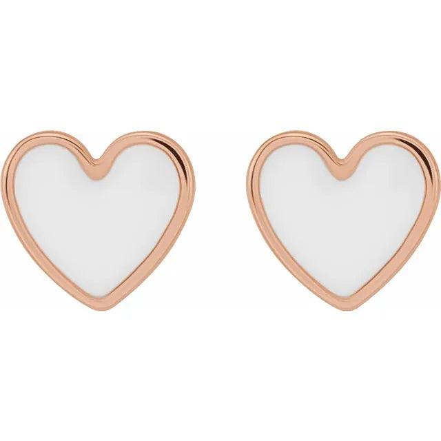 Enamel Heart Earrings