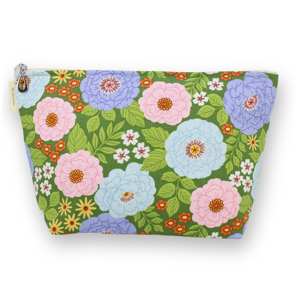The Large Makeup Bag | Lined Zip Pouch | Cotton