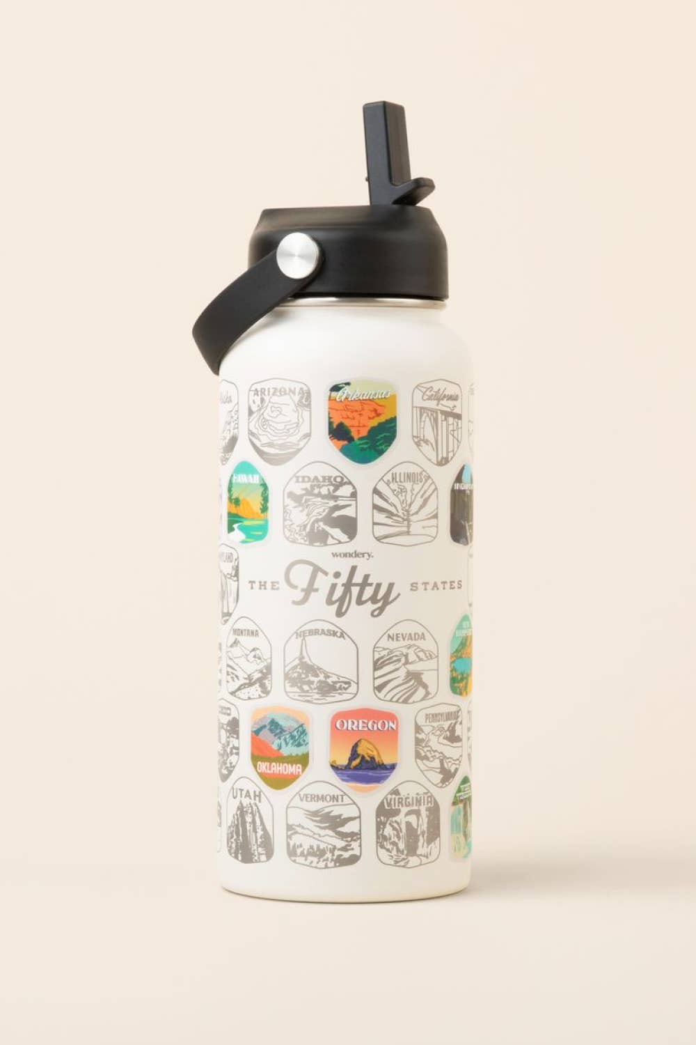 Fifty States Bucket List Bottle - Adventure Bucket List - 32oz Bottle