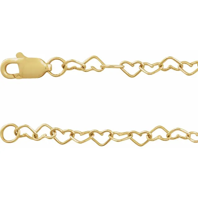 14K Heart Bracelet - The Chain Shop