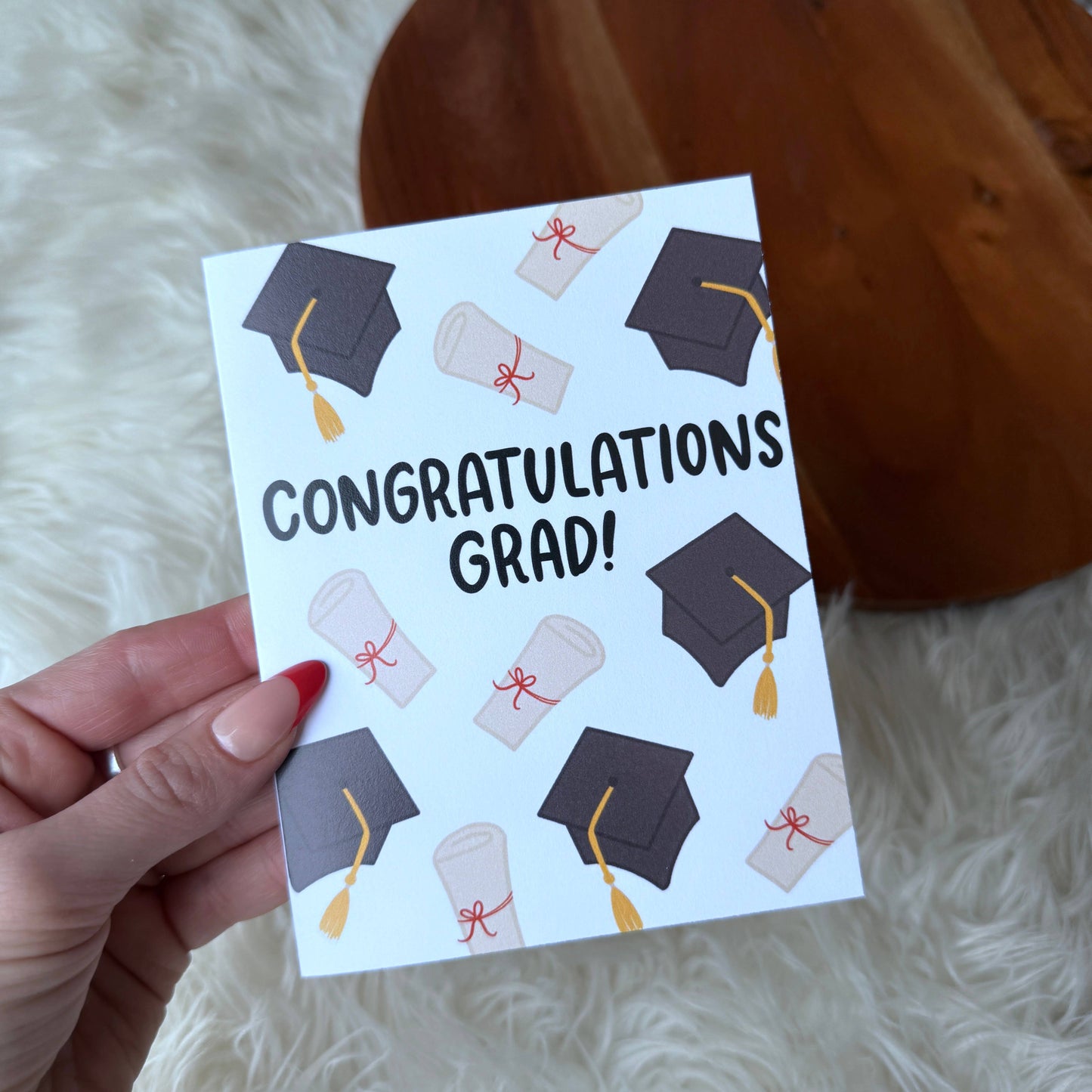 Congratulations Grad - Graduation Cap Diploma Card