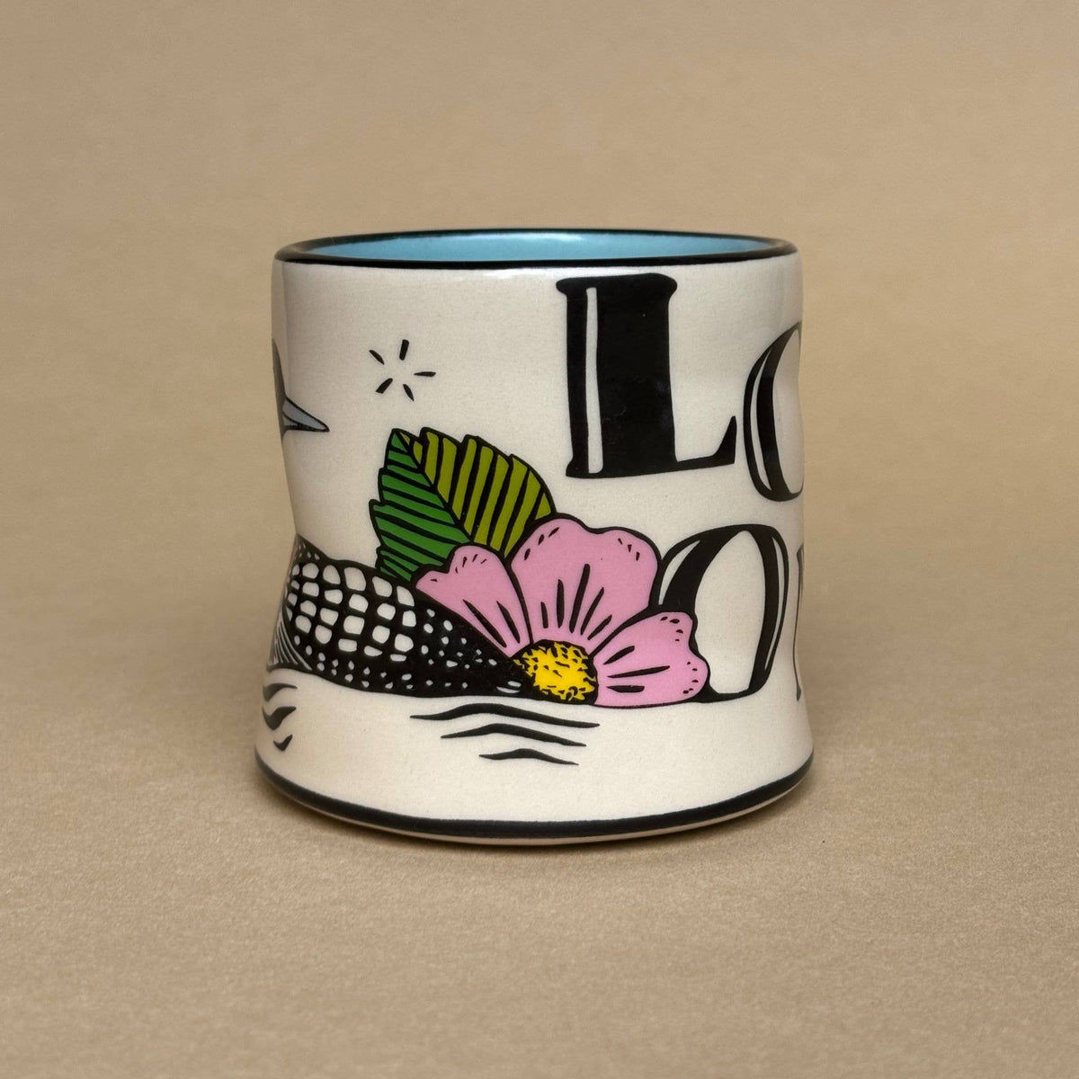 Lucky Loon Cup - Medium Ceramic Christmas Holiday Gift Mug