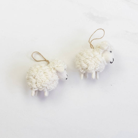 Ornament - White Wooly Sheep