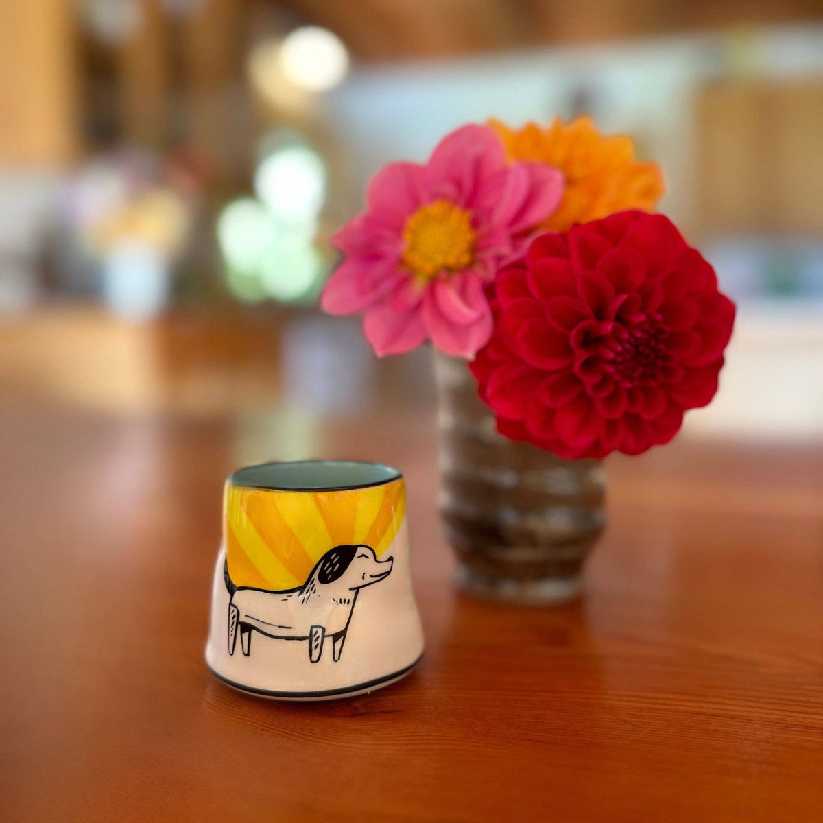 Lucky Little Dog Cup - Small Ceramic Holiday Gift Mug