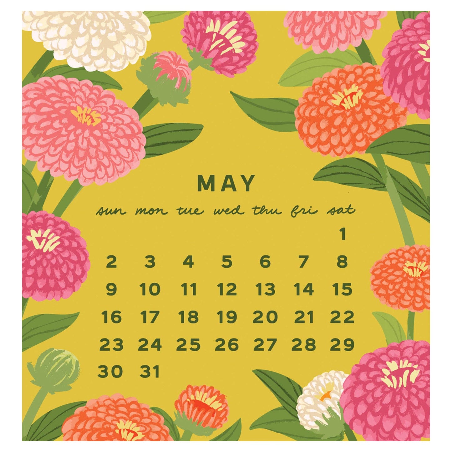 2027 Flower Power Mini Calendar