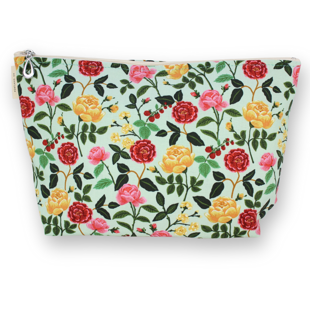 The Large Makeup Bag | Lined Zip Pouch | Cotton