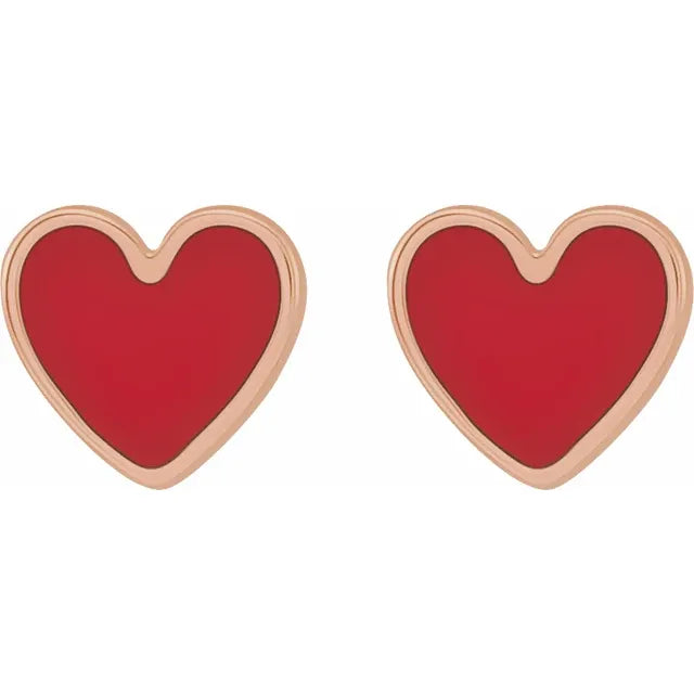 Enamel Heart Earrings