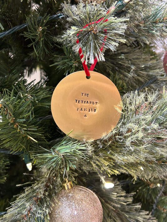 Personalized Brass Ornament