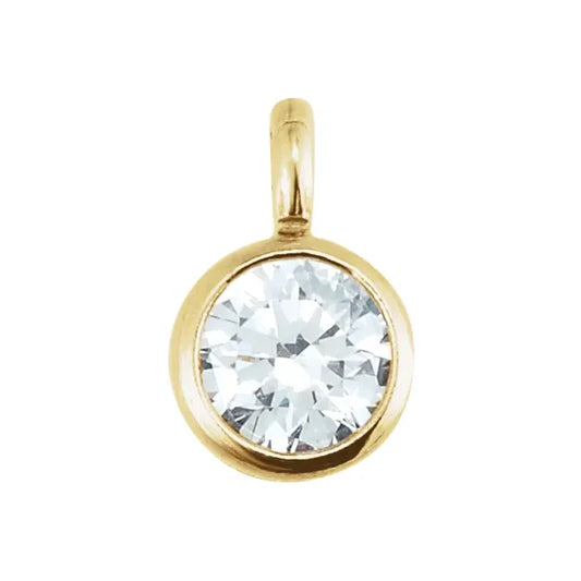 14K Gold Moissanite Charm