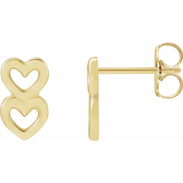 14K Heart Earrings