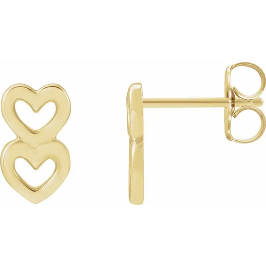 14K Heart Earrings