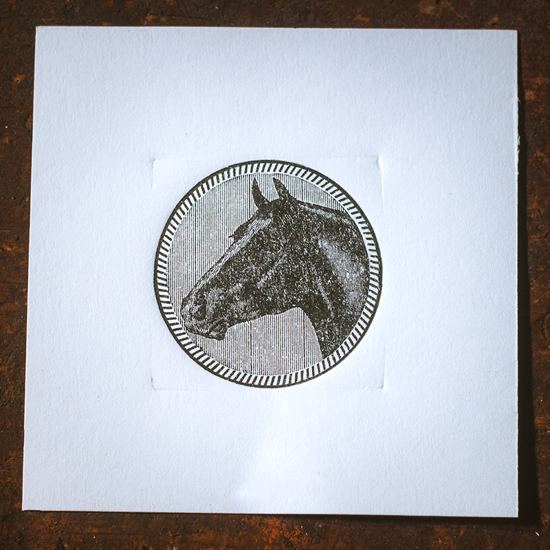 "HAPPY HORSE" - VINTAGE LETTERPRESS ART