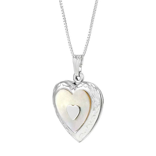 Mother of Pearl Silver Locket