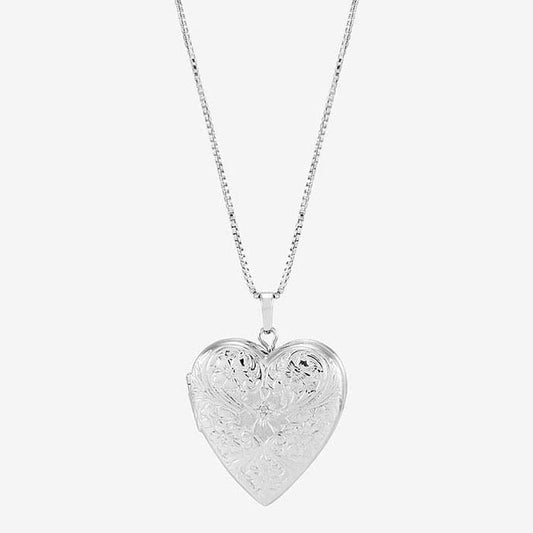 Diamond Floral Silver Locket