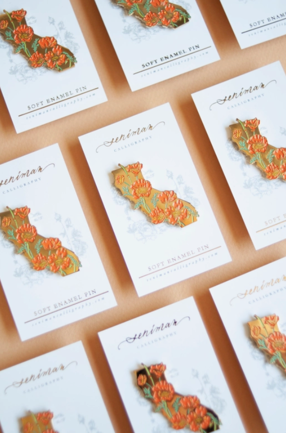 California Poppy Enamel Pin