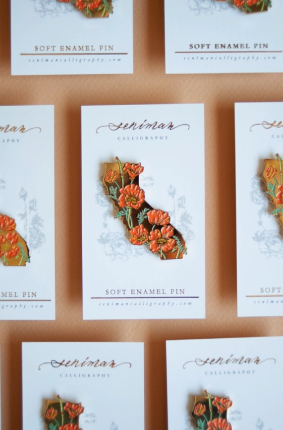 California Poppy Enamel Pin