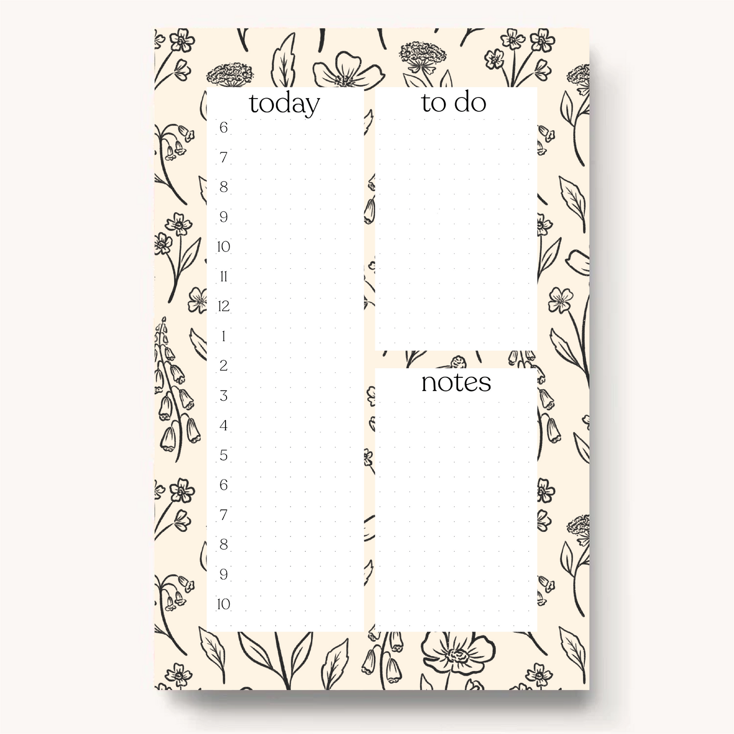 Floral Daily Planner Notepad