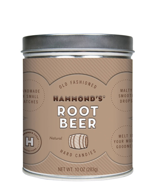 Old-Fashioned Pantry Candy - Natural Root Beer Drops - 10oz Tin