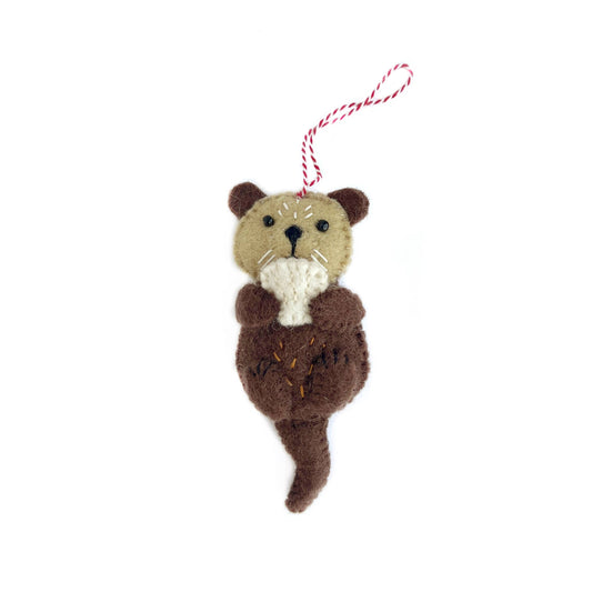 Otter Felt Wool Christmas Ornament 