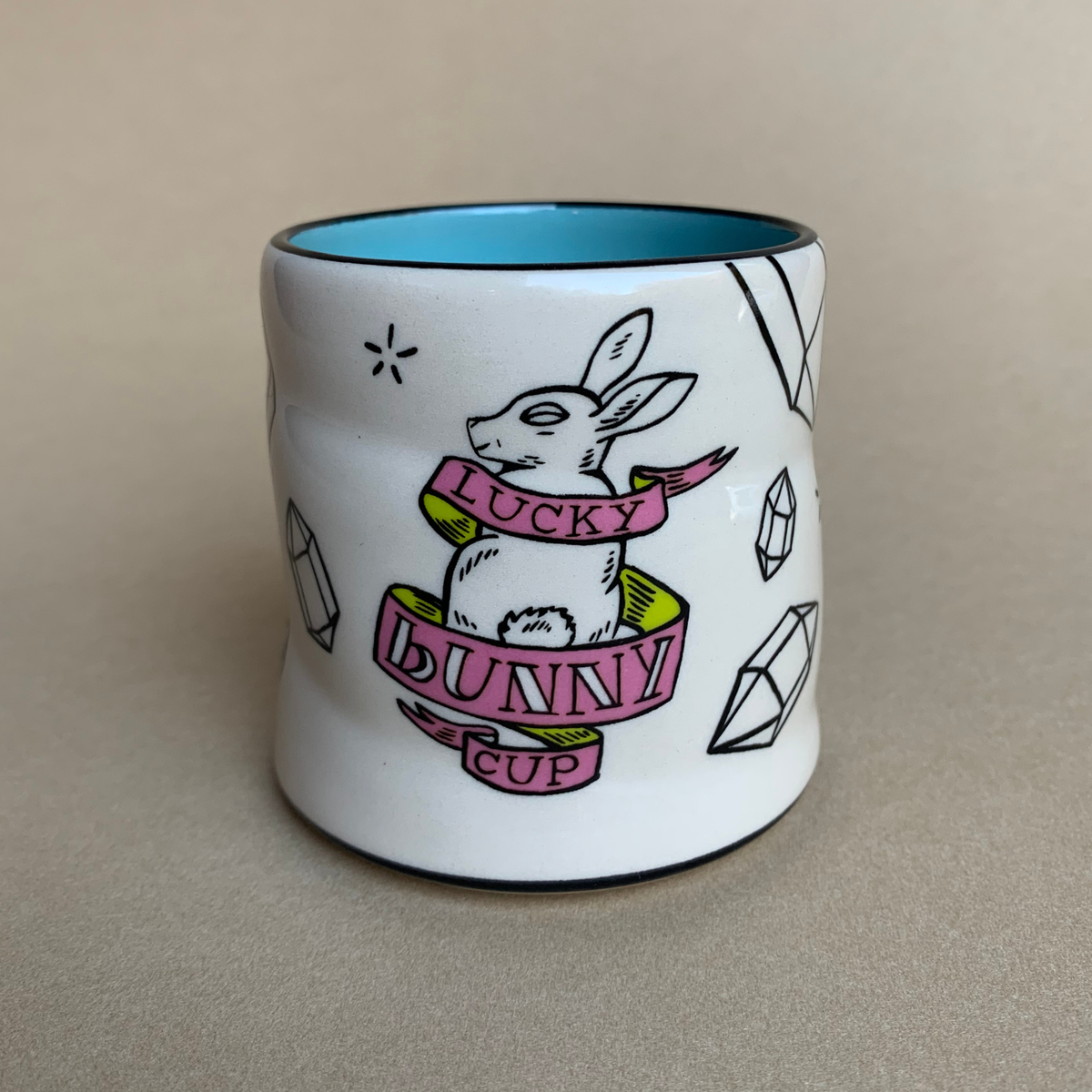 Lucky Bunny Cup - Medium Ceramic Christmas Holiday Mug