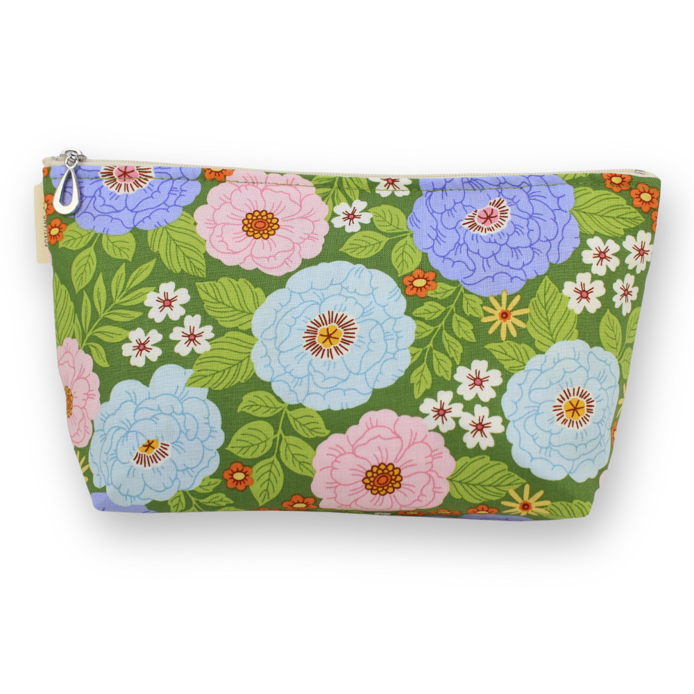 The Medium Makeup Bag | Lined Zip Pouch | Cotton