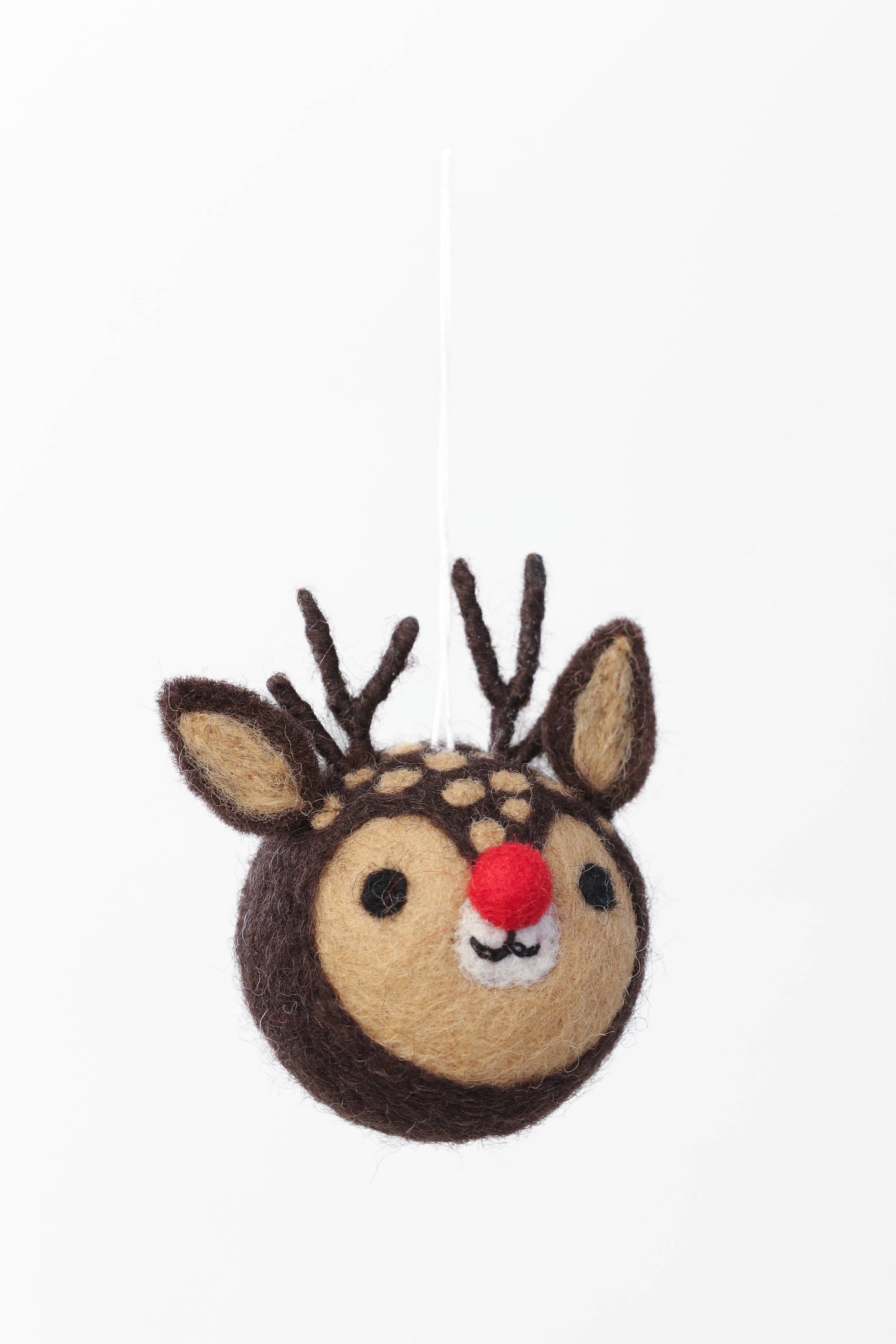 Felt Rudolph (Brown) / Handmade Christmas Ornament