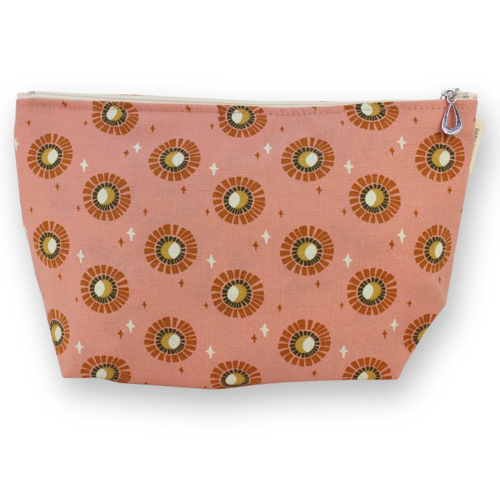The Large Makeup Bag | Lined Zip Pouch | Cotton