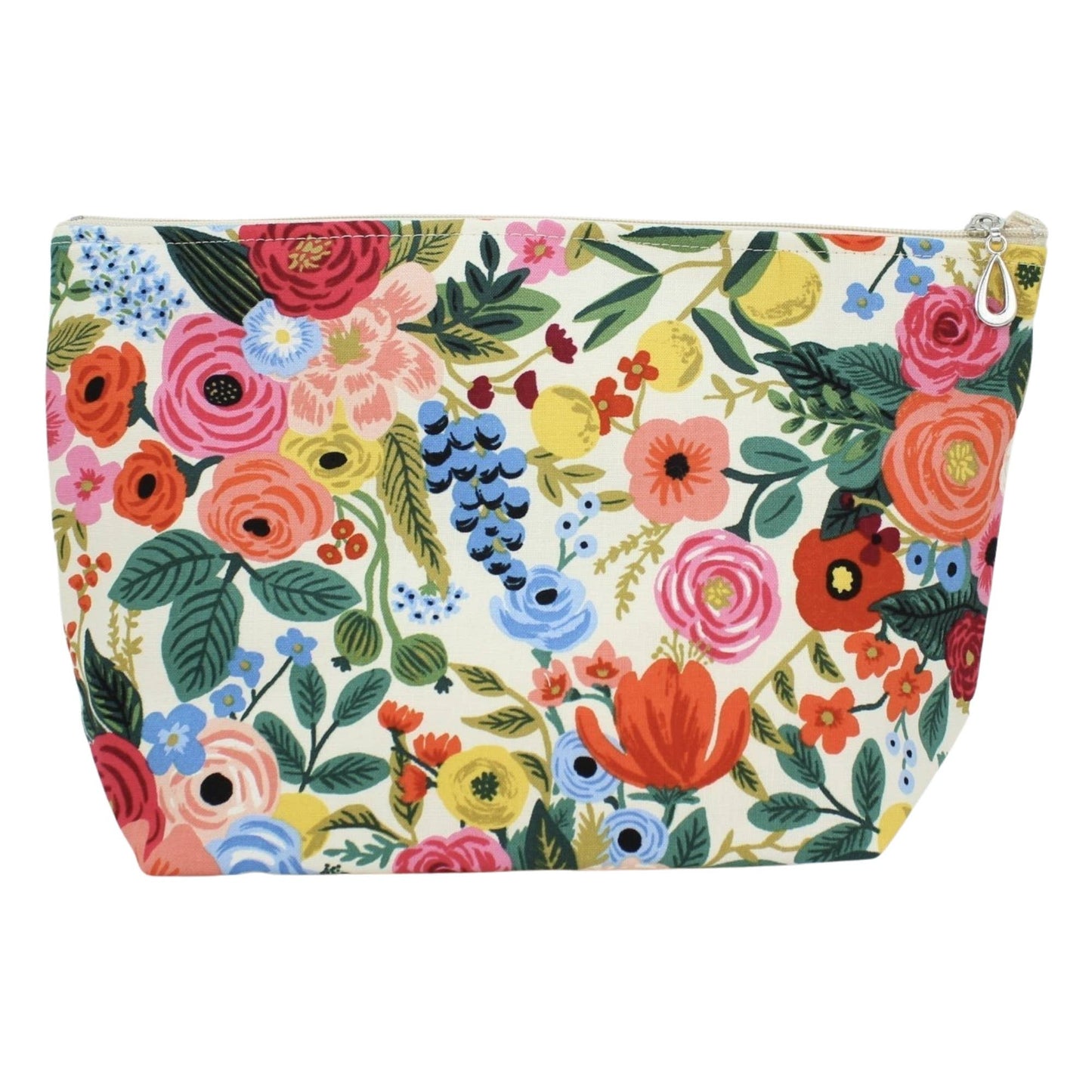 The Large Makeup Bag | Lined Zip Pouch | Cotton