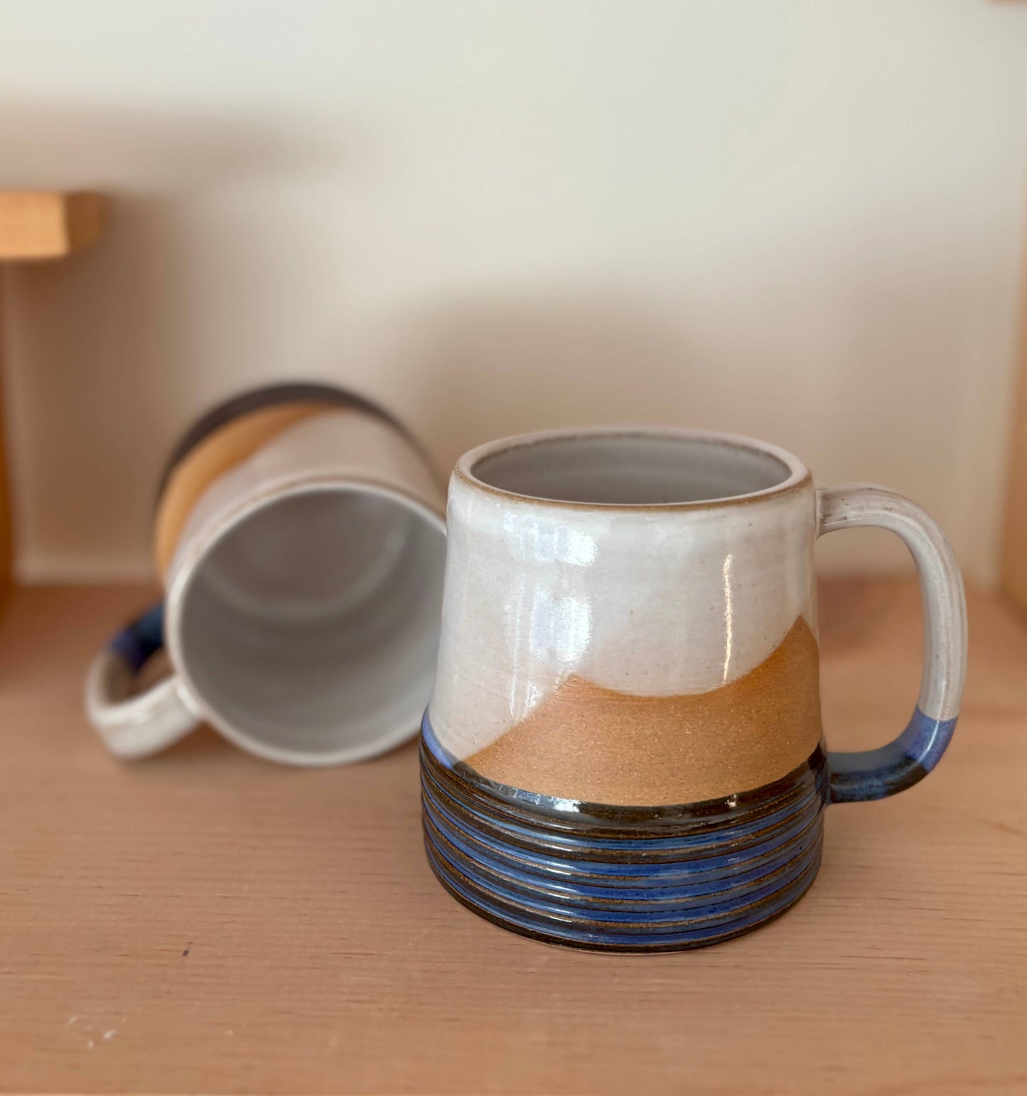 Ceramic Reeded Mug - Handmade