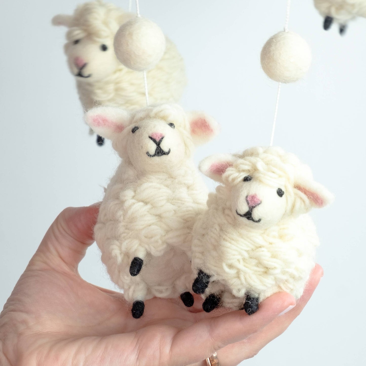 Baby Mobile - Nursery Décor - White Sheep
