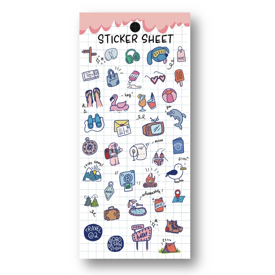 Travel 02 - Clear Planner Sticker Sheet
