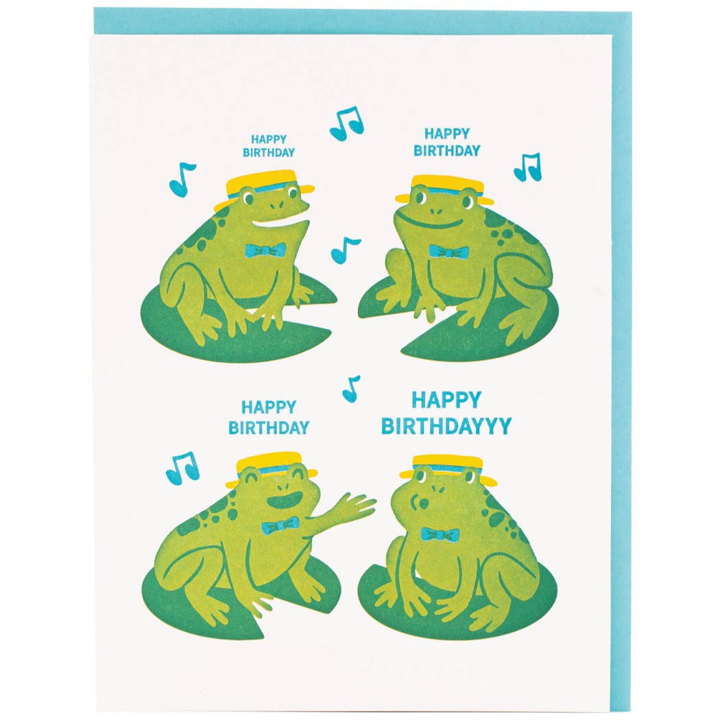 Frog Quartet  Birthday Card
