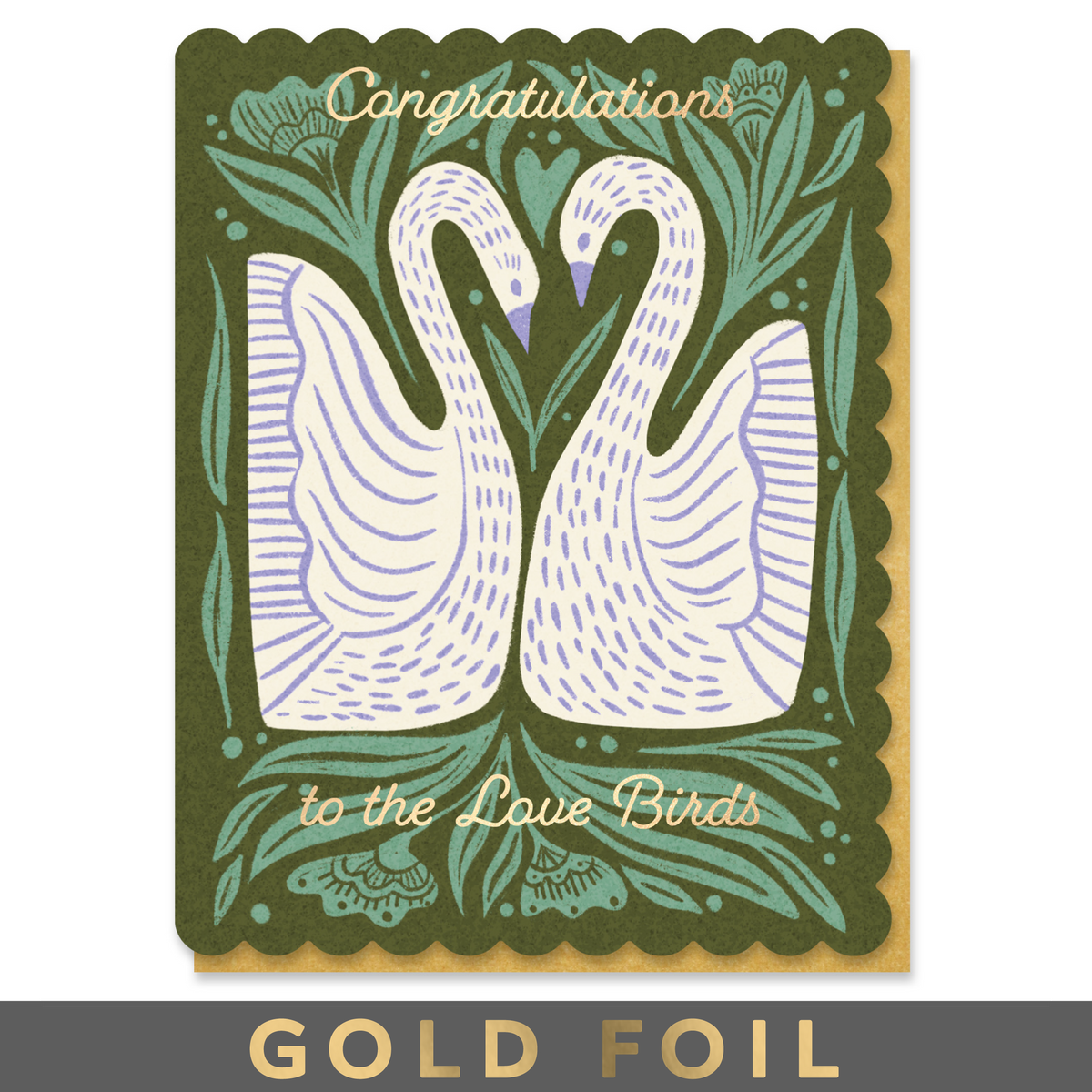 Wedding Folk Swans Card