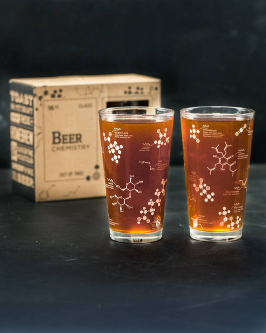The Science of Beer Pint Glass - Set of 2