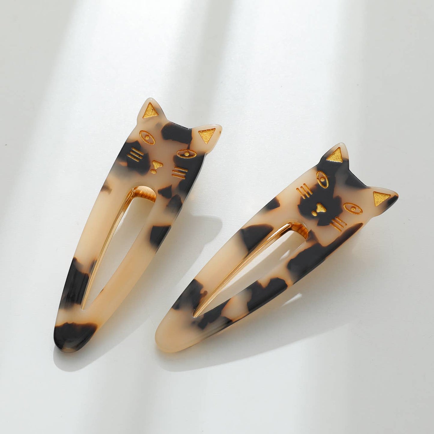 Pointed Cat Face Barrette Hair Clip