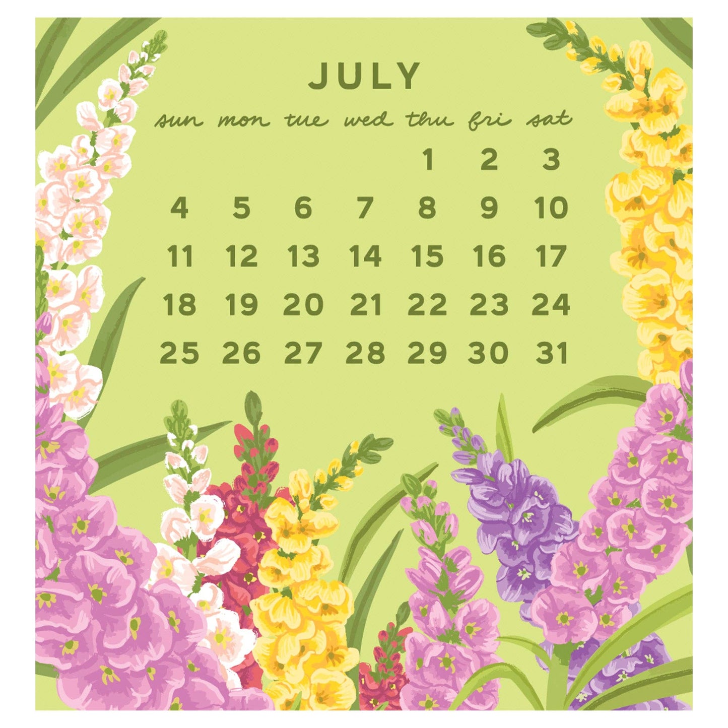 2027 Flower Power Mini Calendar