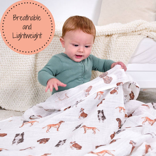 Muslin Swaddling Blanket - Dog