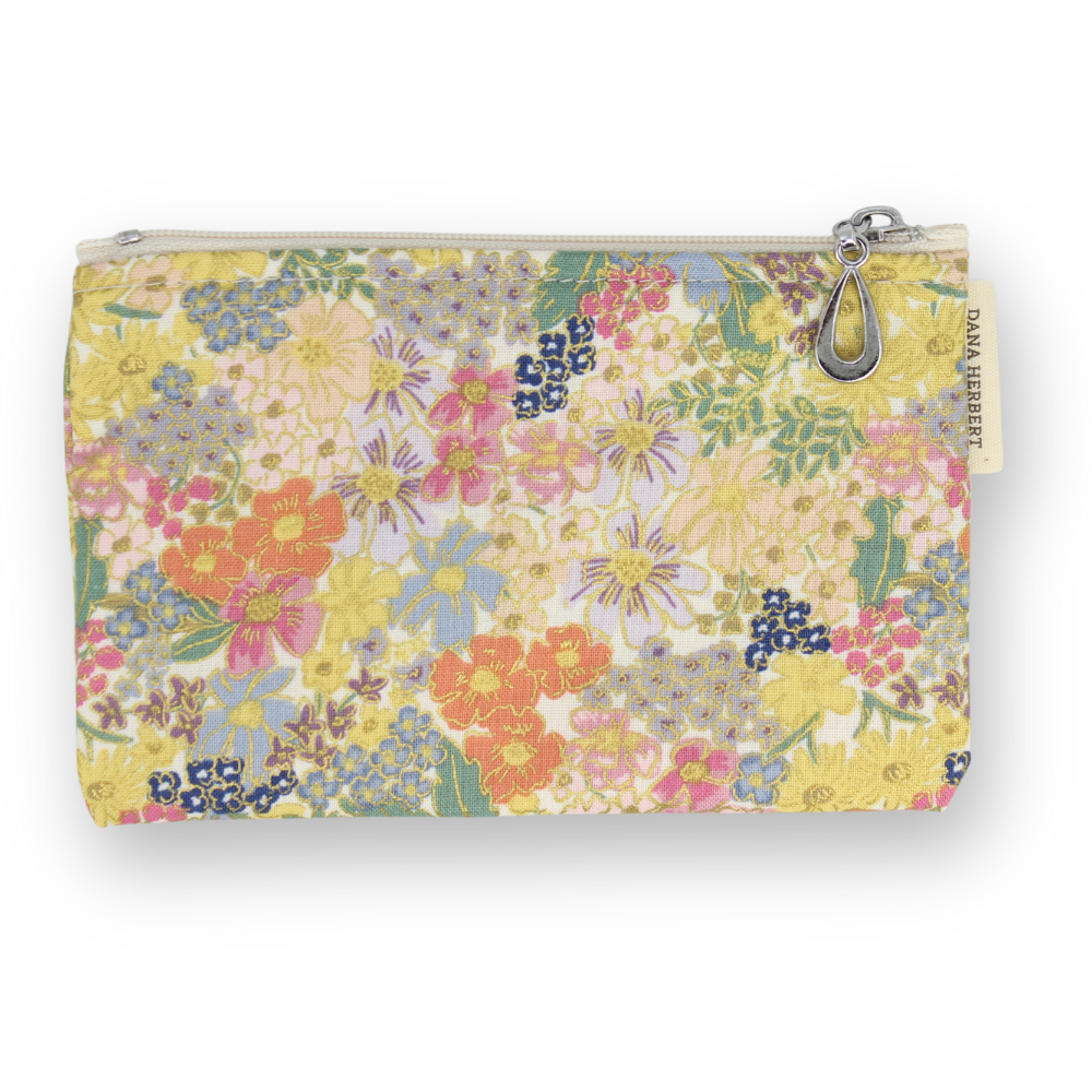 The Coin Purse | Small Zip Pouch | Metallic Cotton