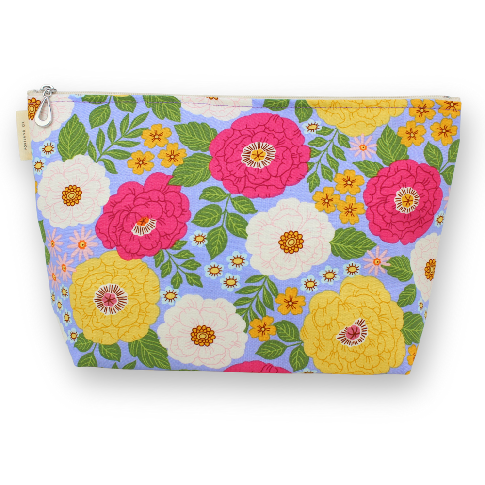 The Large Makeup Bag | Lined Zip Pouch | Cotton