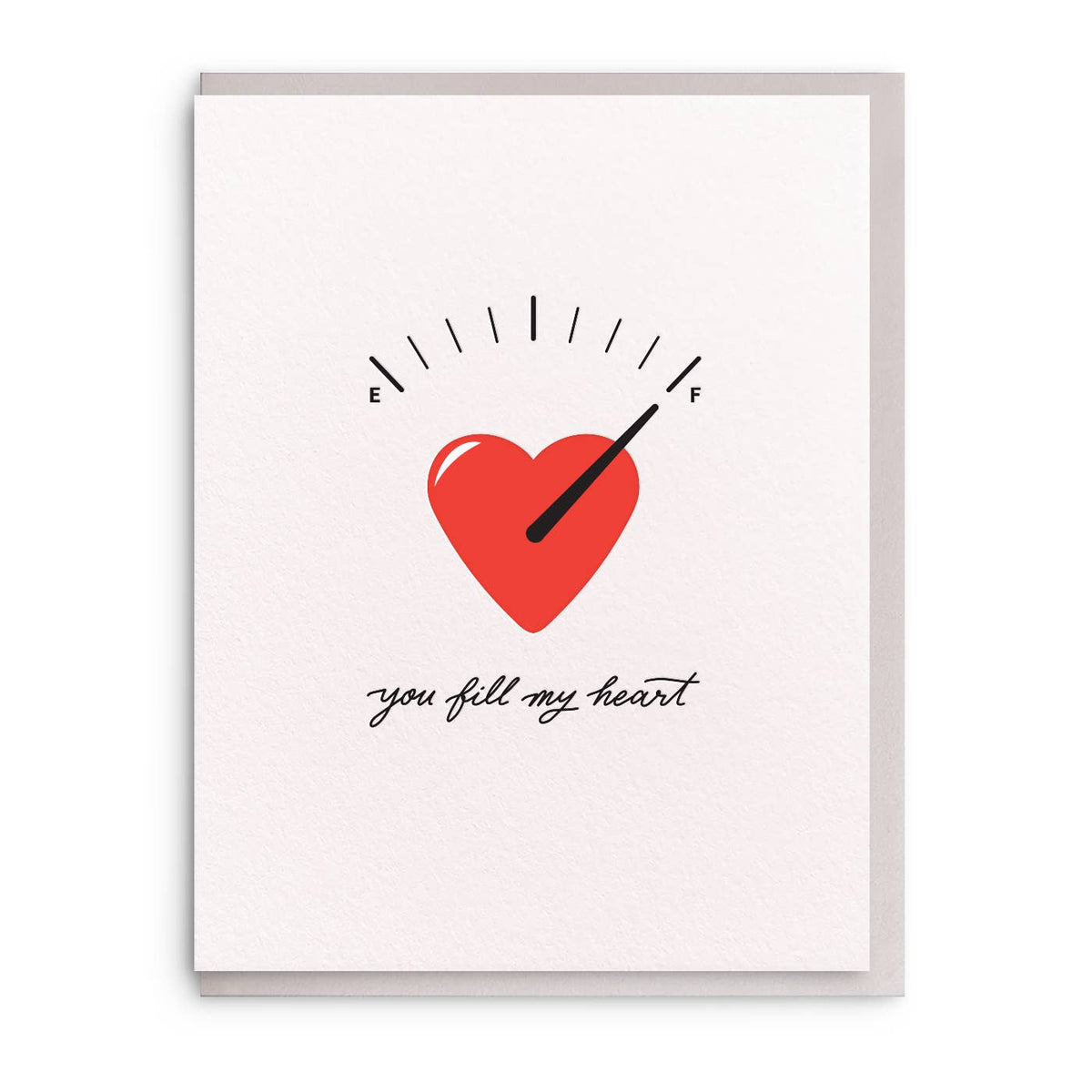 You Fill My Heart - Letterpress Love Greeting Card