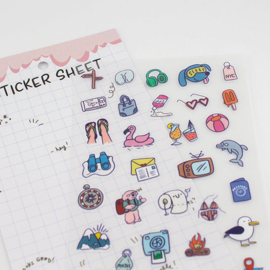 Travel 02 - Clear Planner Sticker Sheet