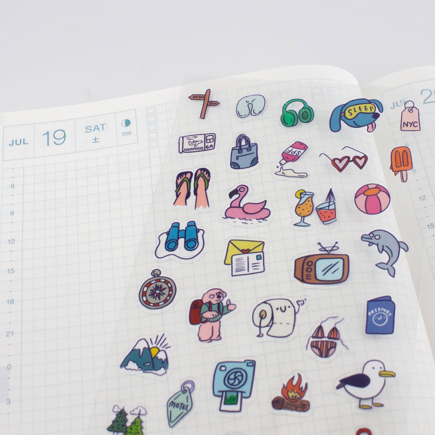 Travel 02 - Clear Planner Sticker Sheet