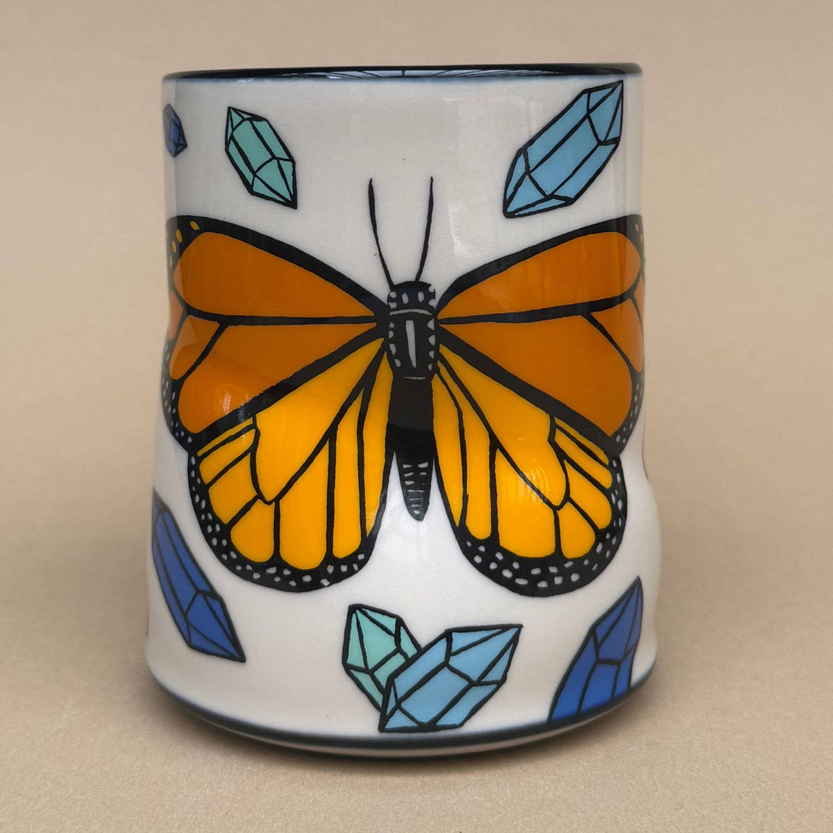 Lucky Butterfly Cup - XLarge Ceramic Mug - 16oz